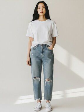 Hidden Tracey High Rise Acid Wash Cropped Straight Fit Jeans Size 31